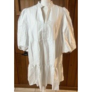 Emily McCarthy Women’s Frankie Dress Large Puff Sleeve Knee Length Lined Pockets